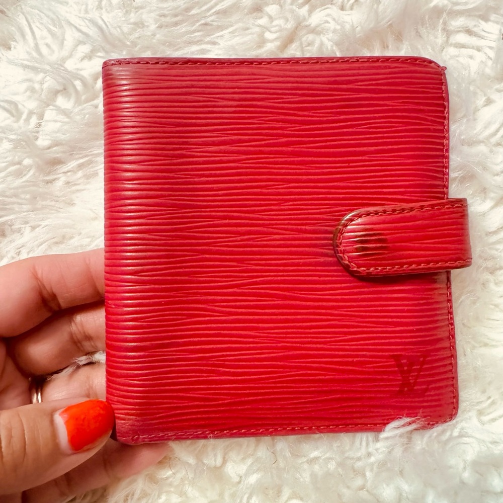 Louis Vuitton Red Epi Marco SM Agenda Wallet